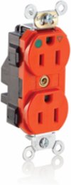Lev-Lok Isolated Ground Duplex Receptacle, 15 Amp, 125 Volt, Hospital Grade