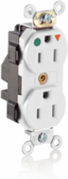 Lev-Lok Isolated Ground Duplex Receptacle, 15 Amp, 125 Volt, Heavy-Duty Hospital Grade