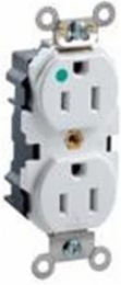 Lev-Lok Duplex Receptacle, 20 Amp, 125 Volt, Extra Heavy-Duty Hospital Grade, Blue