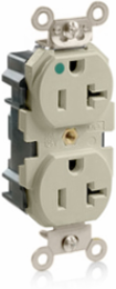 Lev-Lok Duplex Receptacle, 20 Amp, 125 Volt, Extra Heavy-Duty Hospital Grade