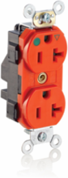 Lev-Lok Isolated Ground Duplex Receptacle, 20 Amp, 125 Volt, Heavy-Duty Hospital Grade, Orange