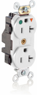 Lev-Lok Duplex Receptacle, 20 Amp, 125 Volt, Heavy-Duty Hospital Grade, NEMA 5-20R