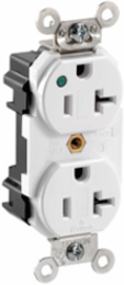 Lev-Lok Duplex Receptacle, 20 Amp, 125 Volt, Extra Heavy-Duty Hospital Grade