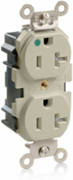Lev-Lok Duplex Receptacle, 20 Amp, 125 Volt, Extra Heavy-Duty Hospital Grade