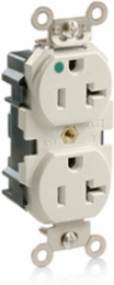 Lev-Lok Duplex Receptacle, Extra Heavy-Duty Hospital Grade, 20 Amp, 125 Volt, NEMA 5-20R
