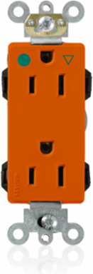Lev-Lok Decora Plus Heavy-Duty Hospital Grade Duplex Receptacle 15 Amp 125 Volt