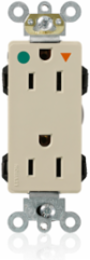 Lev-Lok Decora Plus Duplex Receptacle, 15 Amp, 125 Volt, Heavy-Duty Hospital Grade