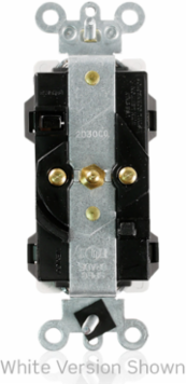 Lev-Lok Decora Plus Isolated Ground Duplex Receptacle, 15 Amp, 125 Volt, Hospital Grade