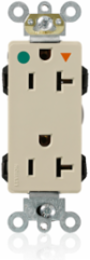 Lev-Lok Decora Plus Receptacle, 20 Amp, 125 Volt, Hospital Grade, Duplex