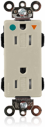 Isolated Ground Duplex Receptacle, 15 Amp, 125 Volt, Hospital Grade, Tamper-Resistant, Ivory