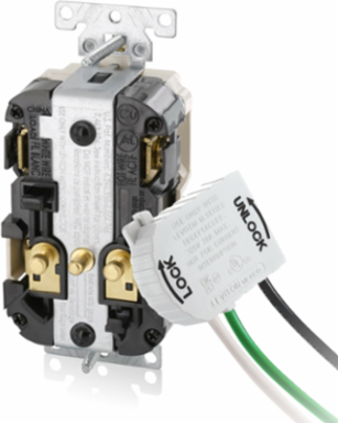 SmartlockPro GFCI Receptacle 15 Amp, Extra Heavy-Duty, NEMA 5-15R, Ivory