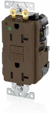 20 Amp SmartlockPro GFCI Receptacle, Extra Heavy-Duty Hospital Grade, 125 Volt NEMA 5-20R
