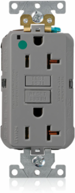 SmartlockPro GFCI Outlet, 20 Amp, Hospital Grade, NEMA 5-20R, Gray