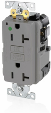 SmartlockPro GFCI Outlet, 20 Amp, Hospital Grade, NEMA 5-20R, Gray