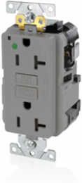SmartlockPro GFCI Outlet, 20 Amp, Hospital Grade, NEMA 5-20R, Gray