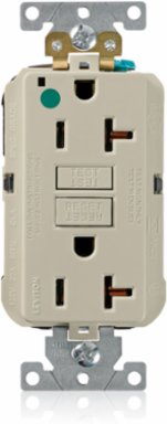 20 Amp SmartlockPro GFCI Receptacle, Hospital Grade, NEMA 5-20R, Ivory