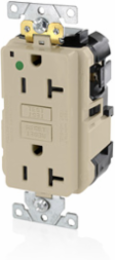 20 Amp SmartlockPro GFCI Receptacle, Hospital Grade, NEMA 5-20R, Ivory