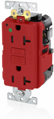 SmartlockPro GFCI Receptacle, 20 Amp, Hospital Grade, Duplex Outlet, 125 Volt