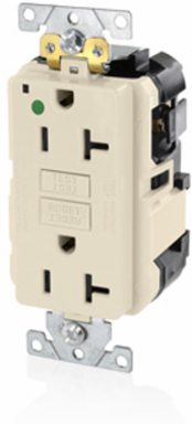 SmartlockPro GFCI Receptacle, 20 Amp, Hospital Grade, Light Almond