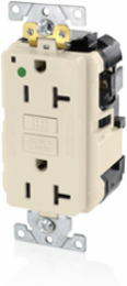 SmartlockPro GFCI Receptacle, 20 Amp, Hospital Grade, Light Almond