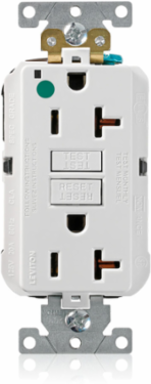 20 Amp GFCI Receptacle, Hospital Grade, Self-Grounding, NEMA 5-20R, 125 Volt