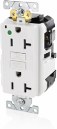 20 Amp GFCI Receptacle, Hospital Grade, Self-Grounding, NEMA 5-20R, 125 Volt