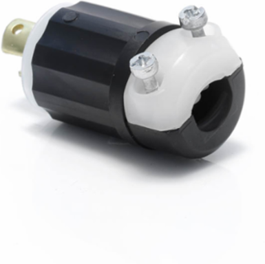 Mini Locking Plug 15 Amp 125 Volt Industrial Grade Black & White