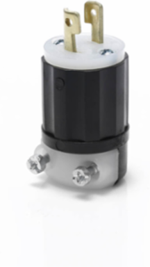 Mini Locking Plug 15 Amp 125 Volt Industrial Grade Black & White