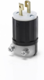 Mini Locking Plug 15 Amp 125 Volt Industrial Grade Black & White