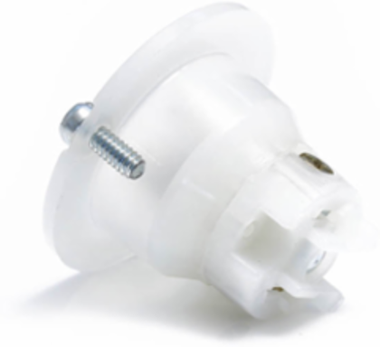 Mini Locking Flanged Inlet Receptacle, 15 Amp, 125 Volt, Non-Grounding, White