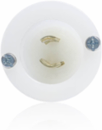 Mini Locking Flanged Inlet Receptacle, 15 Amp, 125 Volt, Non-Grounding, White