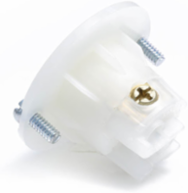Mini Locking Flanged Outlet Receptacle, 15 Amp, 125 Volt, Industrial Grade, White