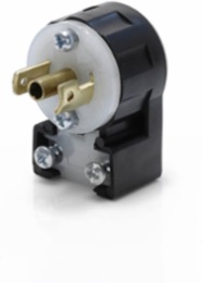 Mini Locking Plug, 15 Amp, 125 Volt, Impact Modified Nylon, NEMA ML2P