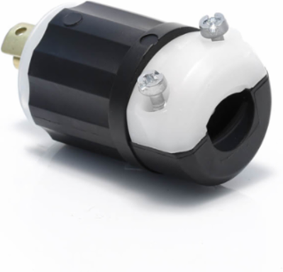 Mini Locking Plug 15A, 125V, NEMA ML2P, Impact Modified Nylon Body