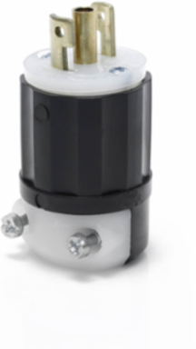 Mini Locking Plug 15A, 125V, NEMA ML2P, Impact Modified Nylon Body