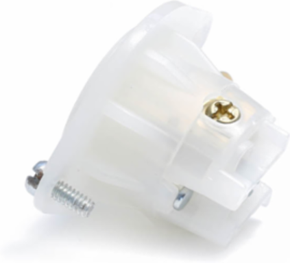 Mini Flanged Locking Receptacle, 15 Amp, 125 Volt, Impact Modified Nylon, White