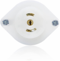 Mini Flanged Locking Receptacle, 15 Amp, 125 Volt, Impact Modified Nylon, White