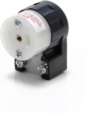Mini Locking Connector 15 Amp 125/250 Volt Industrial Grade Black & White