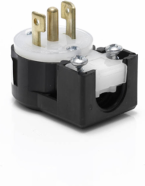 Mini Locking Plug 15 Amp 125/250 Volt NEMA ML3P Non-Grounding, Black-White