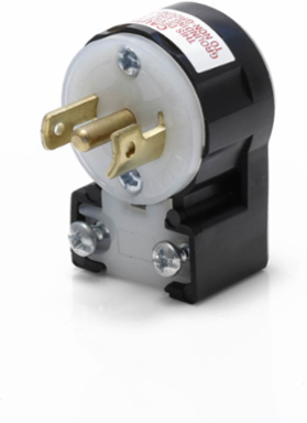 Mini Locking Plug 15 Amp 125/250 Volt NEMA ML3P Non-Grounding, Black-White