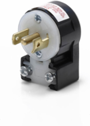 Mini Locking Plug 15 Amp 125/250 Volt NEMA ML3P Non-Grounding, Black-White