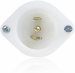 Mini Flanged Inlet Locking Receptacle, 15 Amp, 125/250 Volt, White