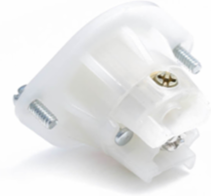 Mini Locking Flanged Outlet Receptacle, 15 Amp, 125/250 Volt, Nylon Body, White