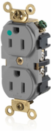 Extra Heavy-Duty Hospital Grade Duplex Receptacle 15 Amp 125 Volt Gray