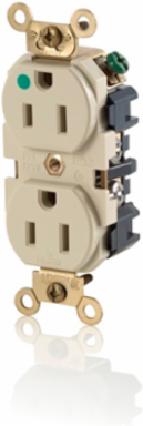 Extra Heavy-Duty Hospital Grade Duplex Receptacle, 15 Amp, 125 Volt, Ivory