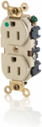 Extra Heavy-Duty Hospital Grade Duplex Receptacle, 15 Amp, 125 Volt, Ivory