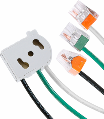 Lev-Lok Wiring Module, 20 Amp, 125 Volt, 6 Inch THHN Wire Leads
