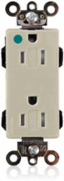 Lev-Lok Decora Plus Duplex Receptacle, 15 Amp, 125 Volt, Hospital Grade, Tamper-Resistant, Illuminated