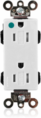Lev-Lok Decora Plus Duplex Receptacle 15 Amp 125 Volt Hospital Grade