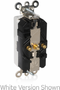 Lev-Lok Decora Plus Duplex Receptacle, 20 Amp, 125 Volt, Hospital Grade, Tamper-Resistant